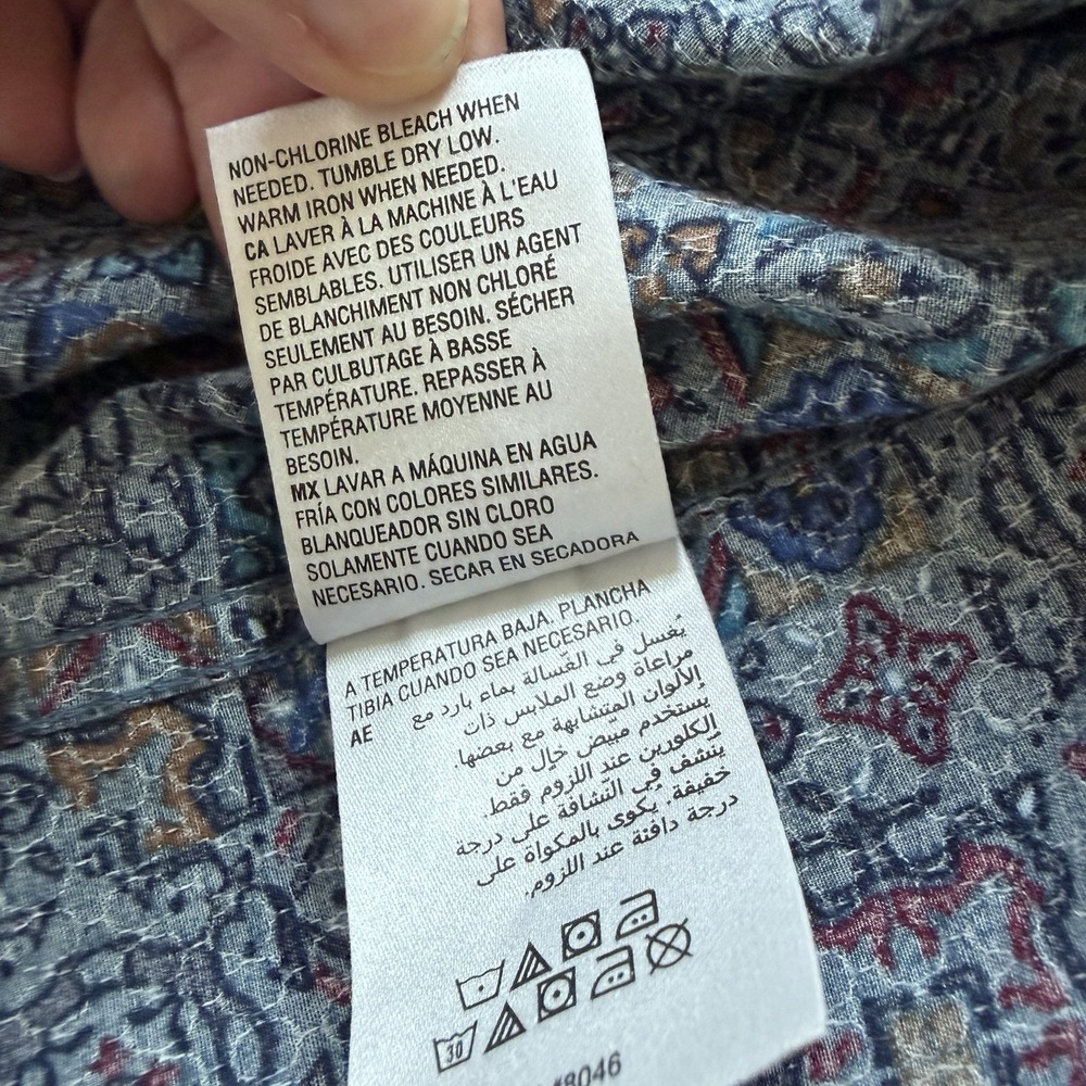 Tasso Elba Geo Design Shirt Mens XL Blue Long Sleeve Button Up Patterned Casual - Picture 9 of 9
